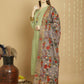Jyoti Fashion Women's Green Chanderi Silk Elegant Jardoshi Semi Kurta with Trouser & Dupatta | Swadesiicart