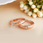 VOJ Stainless Steel Cubic Zirconia Rose Gold-Polished Adjustable Ring Set for Couple | Swadesiicart