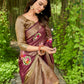 Vamsee Nikita Wine Cotton Saree - Swadesiicart