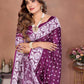 Anaita Purple Handmade Bandhej Viscose Silk Saree With Blouse