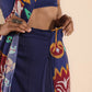 trueBrowns Purple Muslin Ikat Saree | Swadesiicart