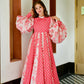 Jyoti Fashion Women's Pink Heavy Digital Printed Cotton Silk Anarkali Dress | Swadesiicart