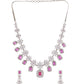 Saraf RS Jewellery Rhodium-Plated Pink AD studded Jewellery Set - Swadesiicart