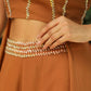 Janasya Brown Georgette Embellished Co-Ords - Swadesiicart