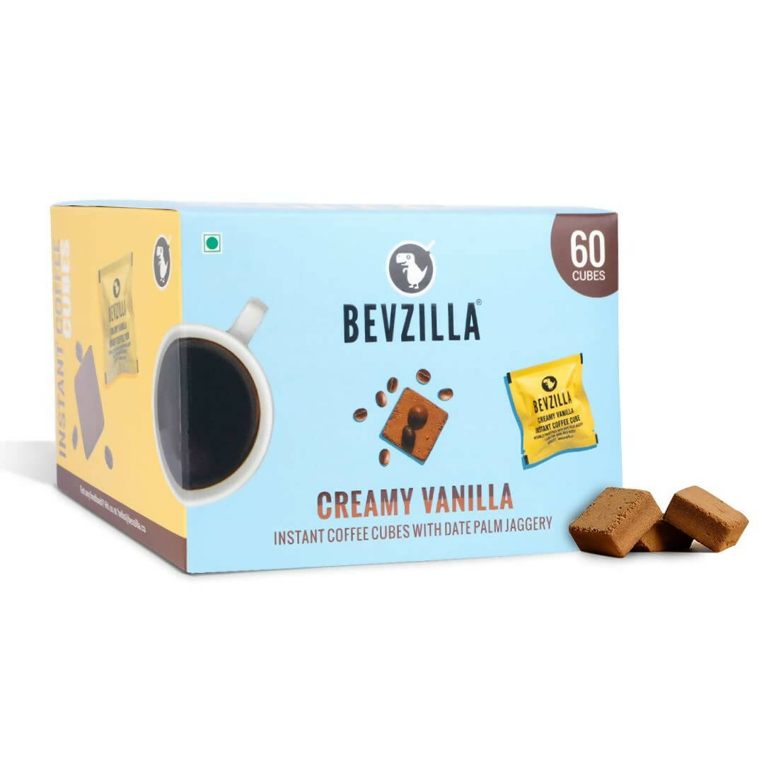 Bevzilla Instant Coffee Cubes Pack with Organic Date Palm Jaggery - Creamy Vanilla | Swadesiicart