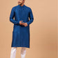 Blue Plain Designer Men's Kurta by Hilo Design