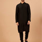 Black Plain Designer Men's Kurta by Hilo Design