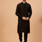 Black Plain Designer Men's Kurta by Hilo Design