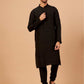 Black Plain Kurta by Hilo Design