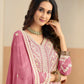 Anaita Pink Heavy Embroidered Faux Georgette Anarkali Suit With Salwar