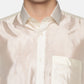 Sethukrishna Men Cream-Colored & Golden Solid Veshti | Swadesiicart