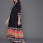 Aks Ethnic Motifs Printed Round Neck Tiered Anarkali Kurta