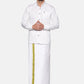 Sethukrishna Men White Solid Cotton Regular Dhoti | Swadesiicart