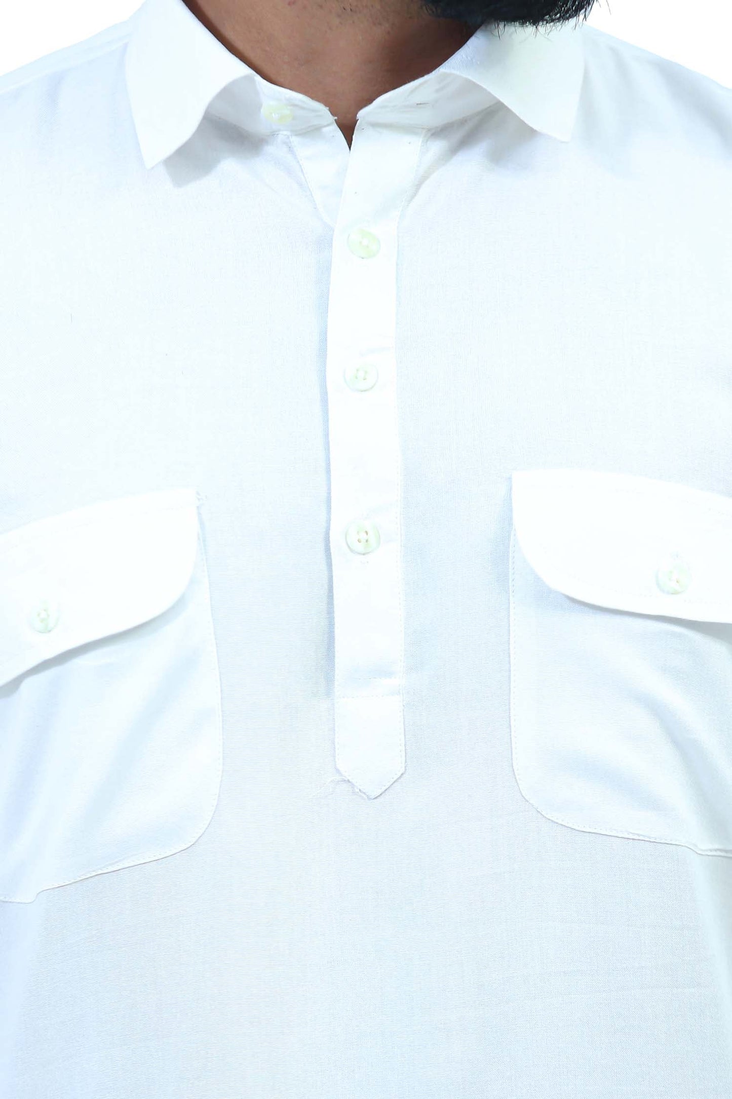 Bluesaanchi Men's White Satin Pathani Kurta Set | Swadesiicart