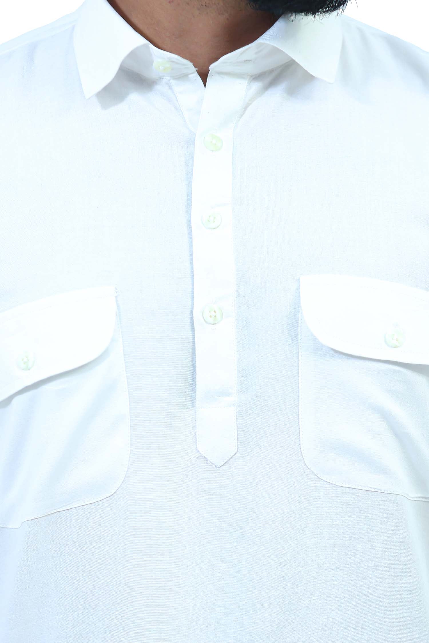 Bluesaanchi Men's White Satin Pathani Kurta Set | Swadesiicart