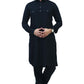 Bluesaanchi Men's Black Satin Pathani Kurta Set | Swadesiicart