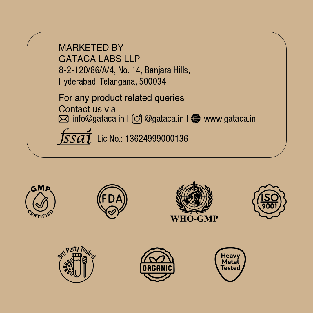 GATACA Creatine Monohydrate 200 Mesh, Ultra-Micronized for Maximum Absorption, Daily Strength, Focus & Recovery. Backed by Science, Designed for You | Swadesiicart