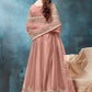Anaita Peach Embroidered Net Anarkali Suit
