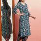 Aks Floral Printed V-Neck Pure Cotton Kurta with Salwar
