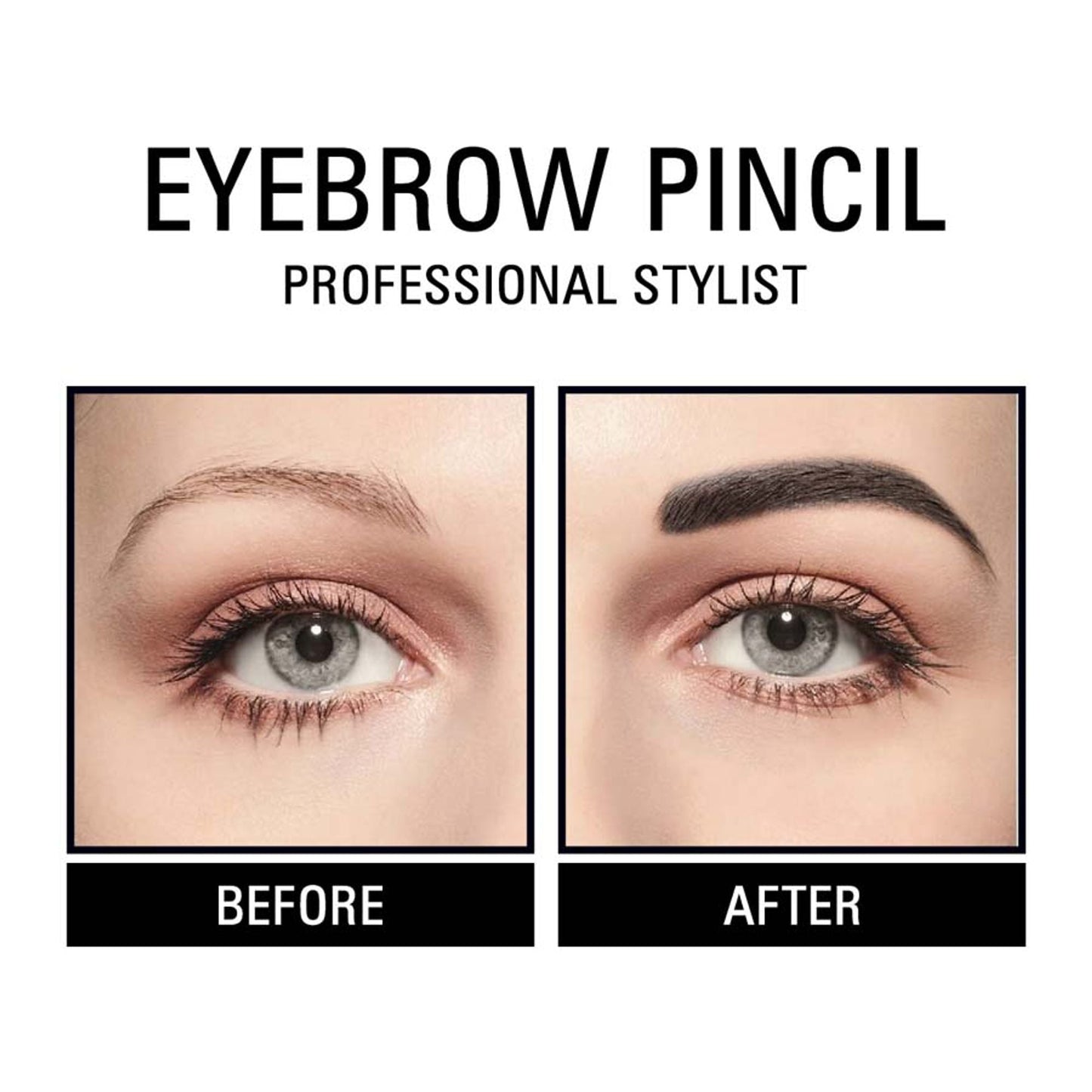 Matt Look Long Lasting Formula Professional Stylist Eyebrow Pencil - Black - Swadesiicart