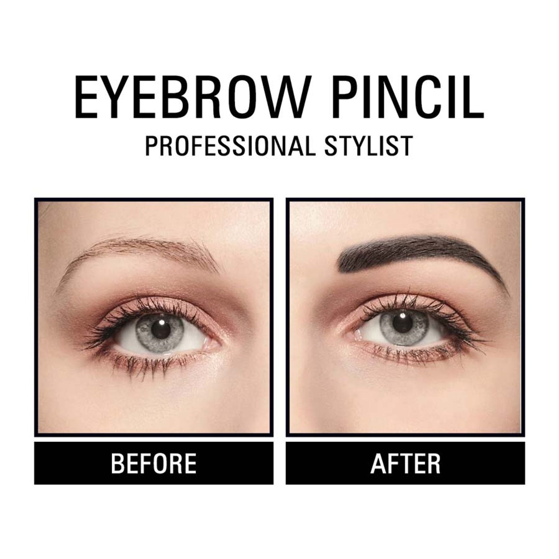 Matt Look Long Lasting Formula Professional Stylist Eyebrow Pencil - Black - Swadesiicart