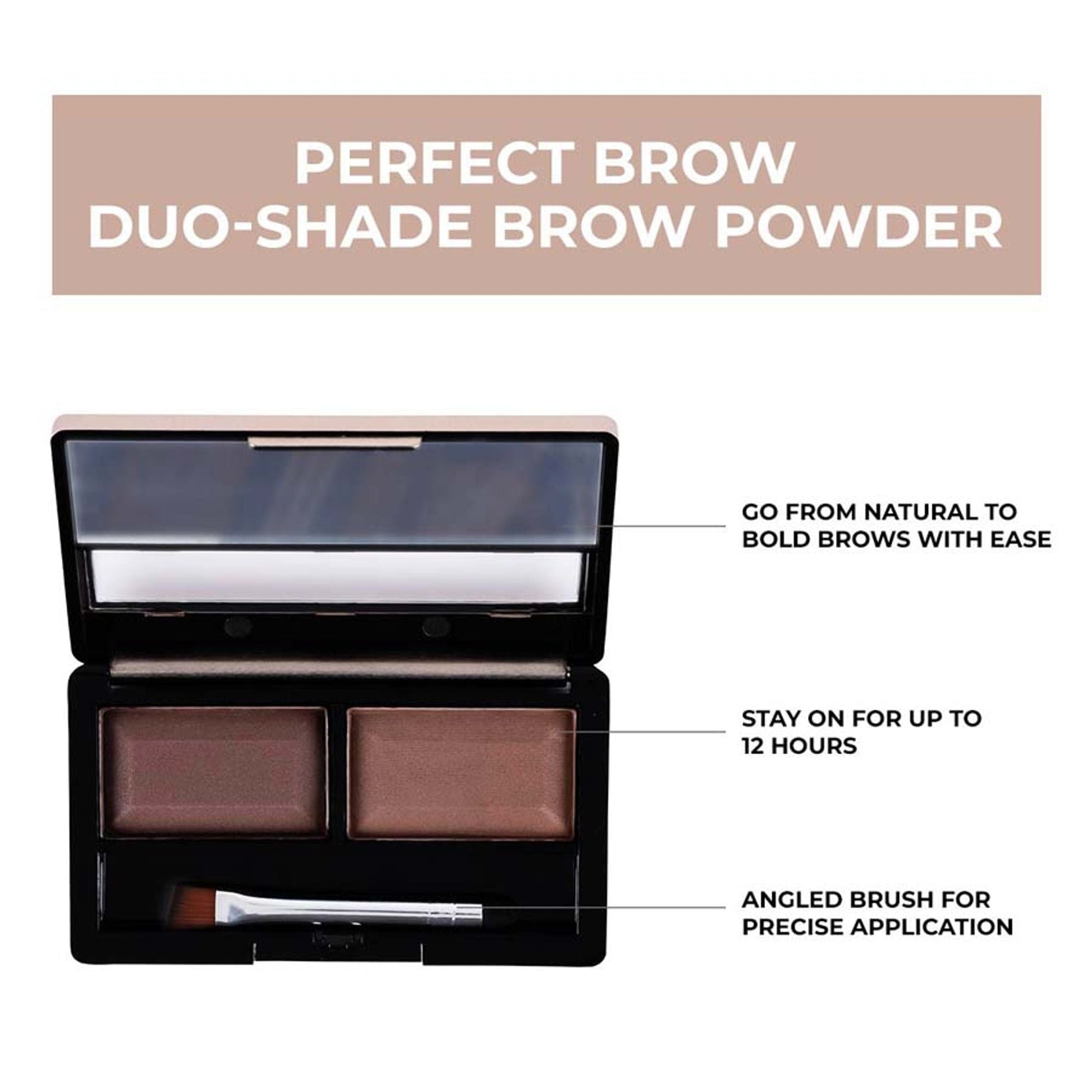 Matt Look Perfect Brow Duo-shade Brow Powder - 02 - Swadesiicart