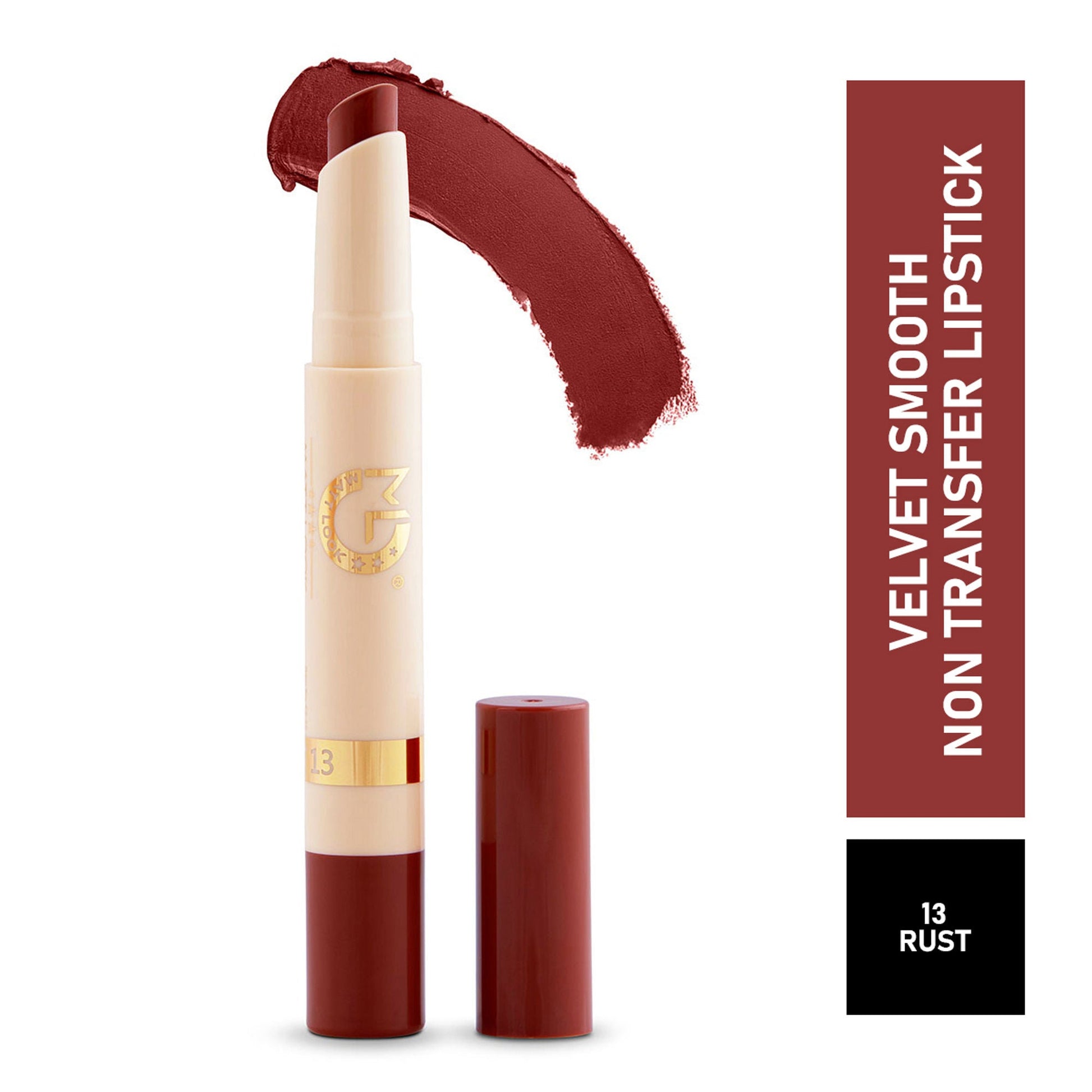 Matt Look Velvet Smooth Non Transfer Lipstick - Rust - Swadesiicart