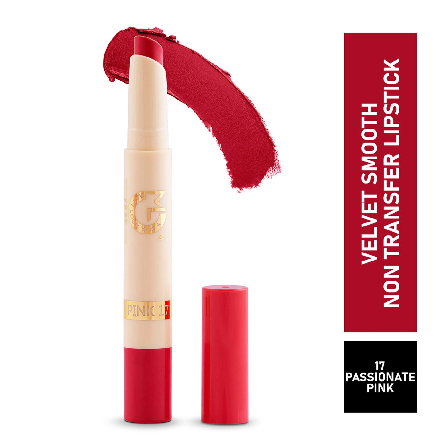 Matt Look Velvet Smooth Non Transfer Lipstick - Passionate Pink - Swadesiicart