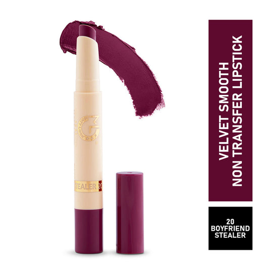Matt Look Velvet Smooth Non Transfer Lipstick - Boyfriend Stealer - Swadesiicart