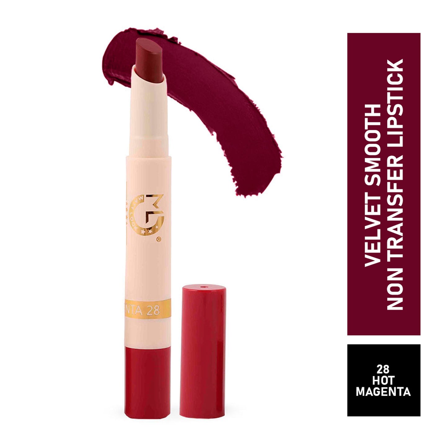 Matt Look Velvet Smooth Non Transfer Lipstick - Hot Magenta - Swadesiicart