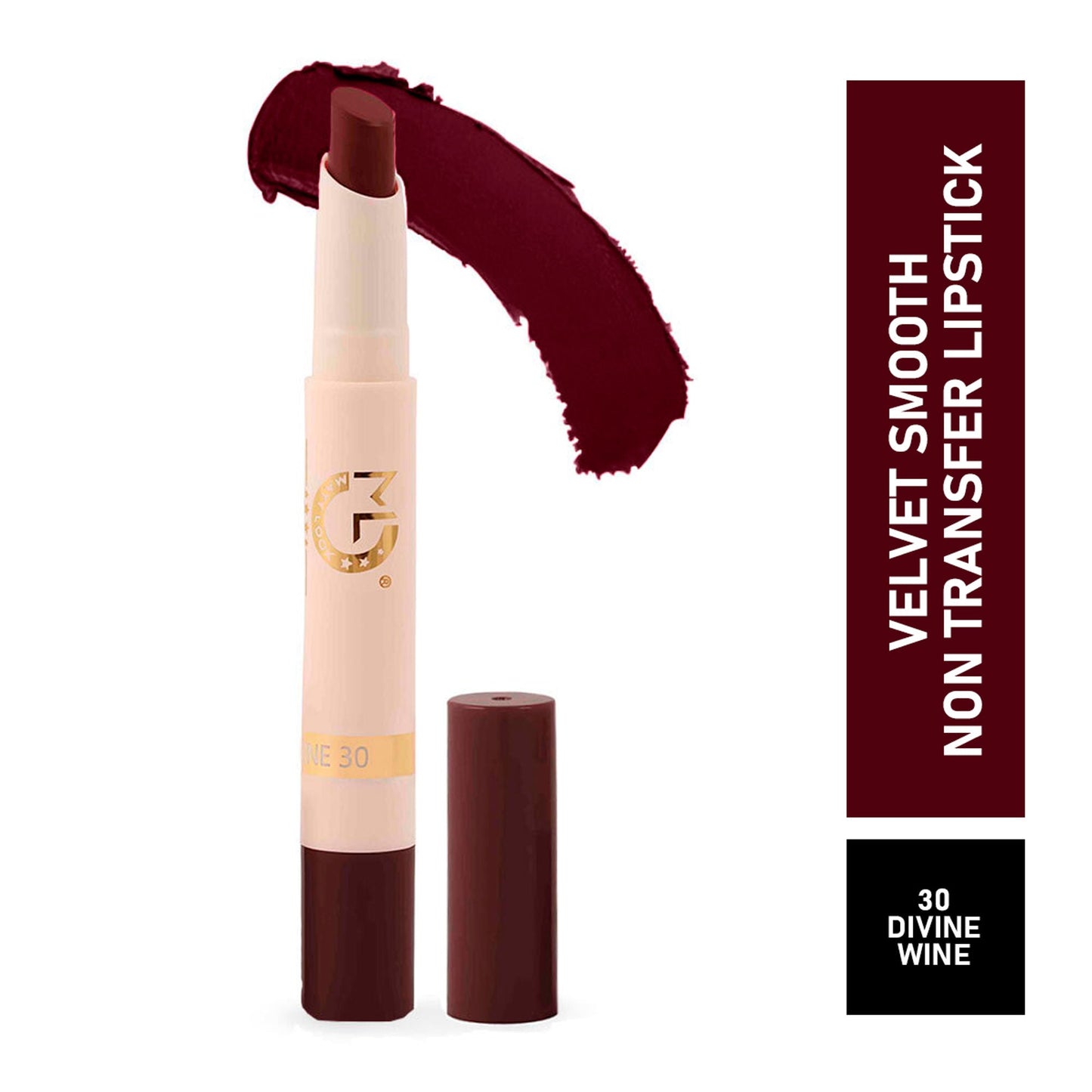 Matt Look Velvet Smooth Non Transfer Lipstick - Divine Wine - Swadesiicart