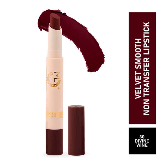Matt Look Velvet Smooth Non Transfer Lipstick - Divine Wine - Swadesiicart