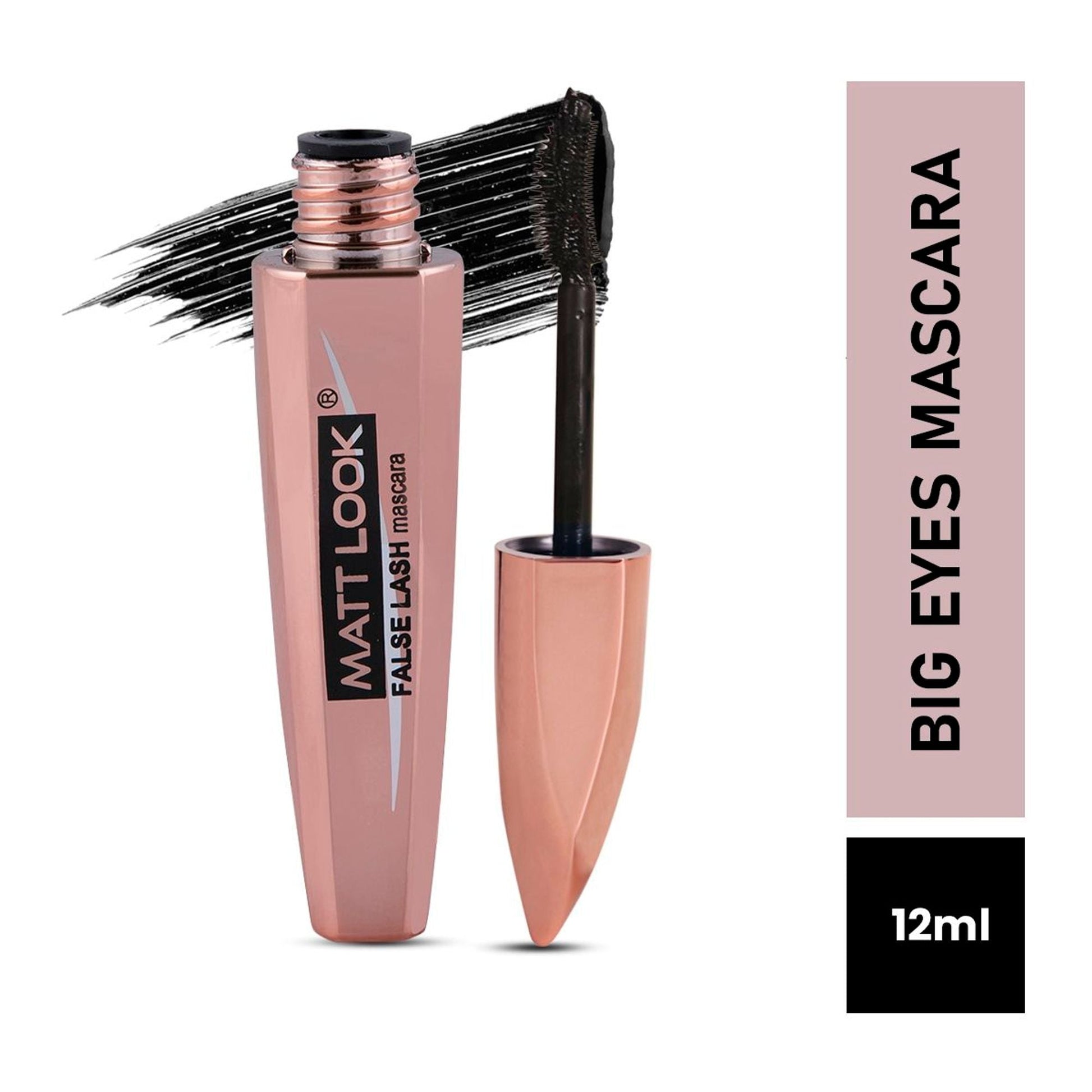 Matt Look Eye Makeup Curl & Volume Waterproof False Lash Mascara - Black - Swadesiicart