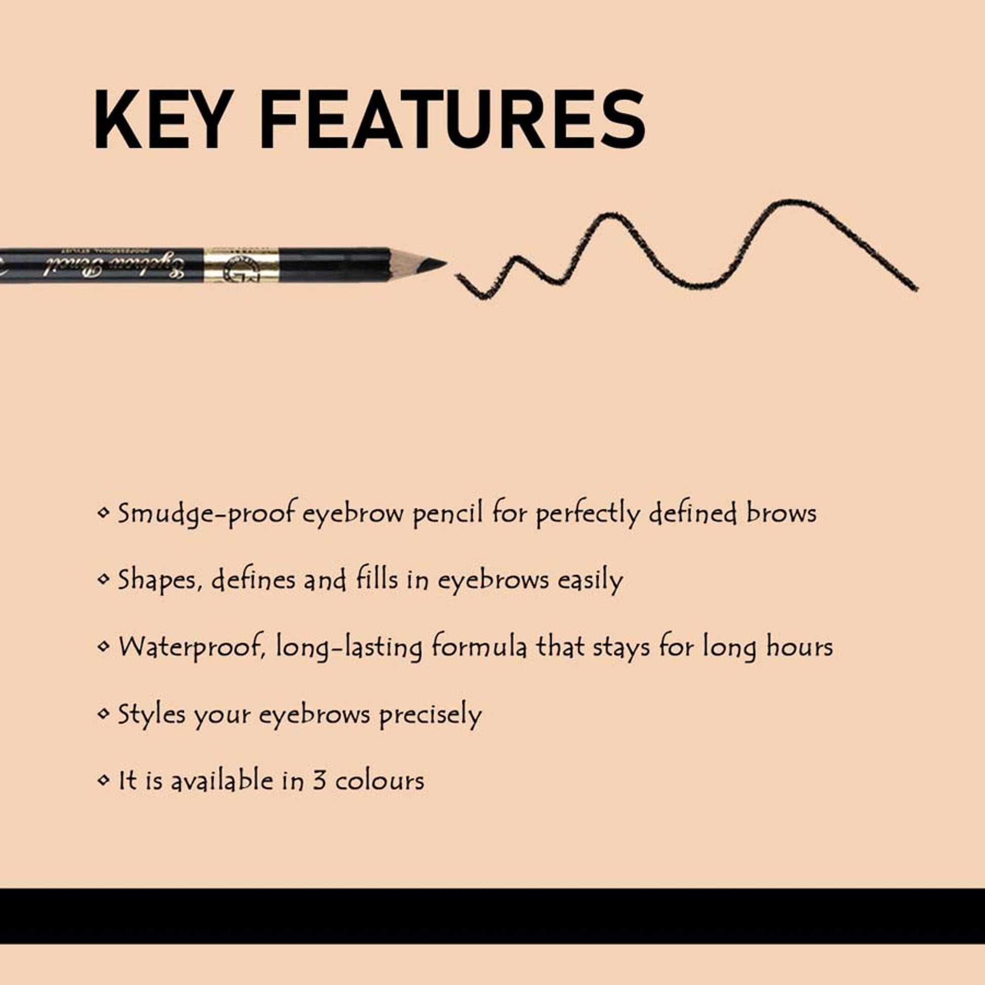 Matt Look Long Lasting Formula Professional Stylist Eyebrow Pencil - 05 Soft Brown - Swadesiicart
