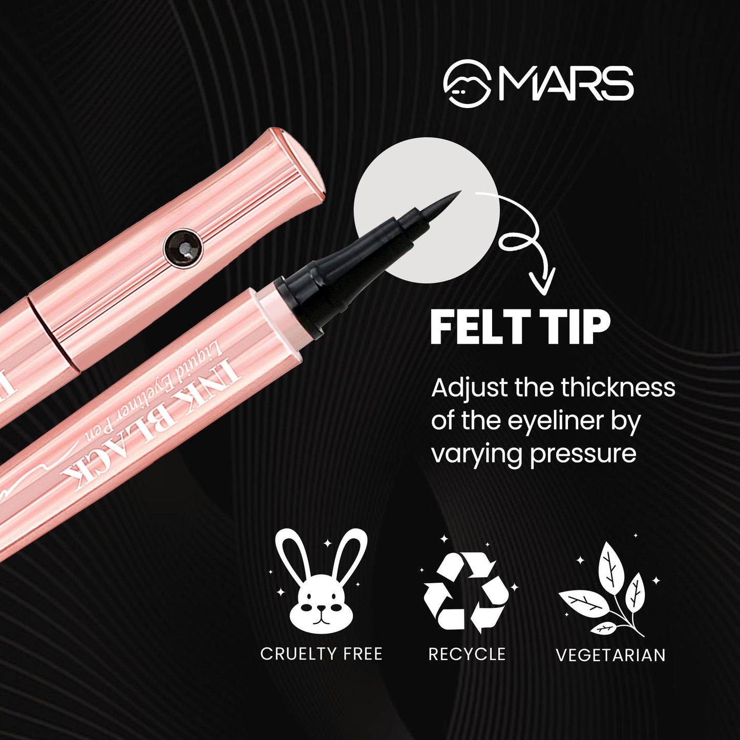 MARS Cosmetics Ink Black Eyeliner - Swadesiicart