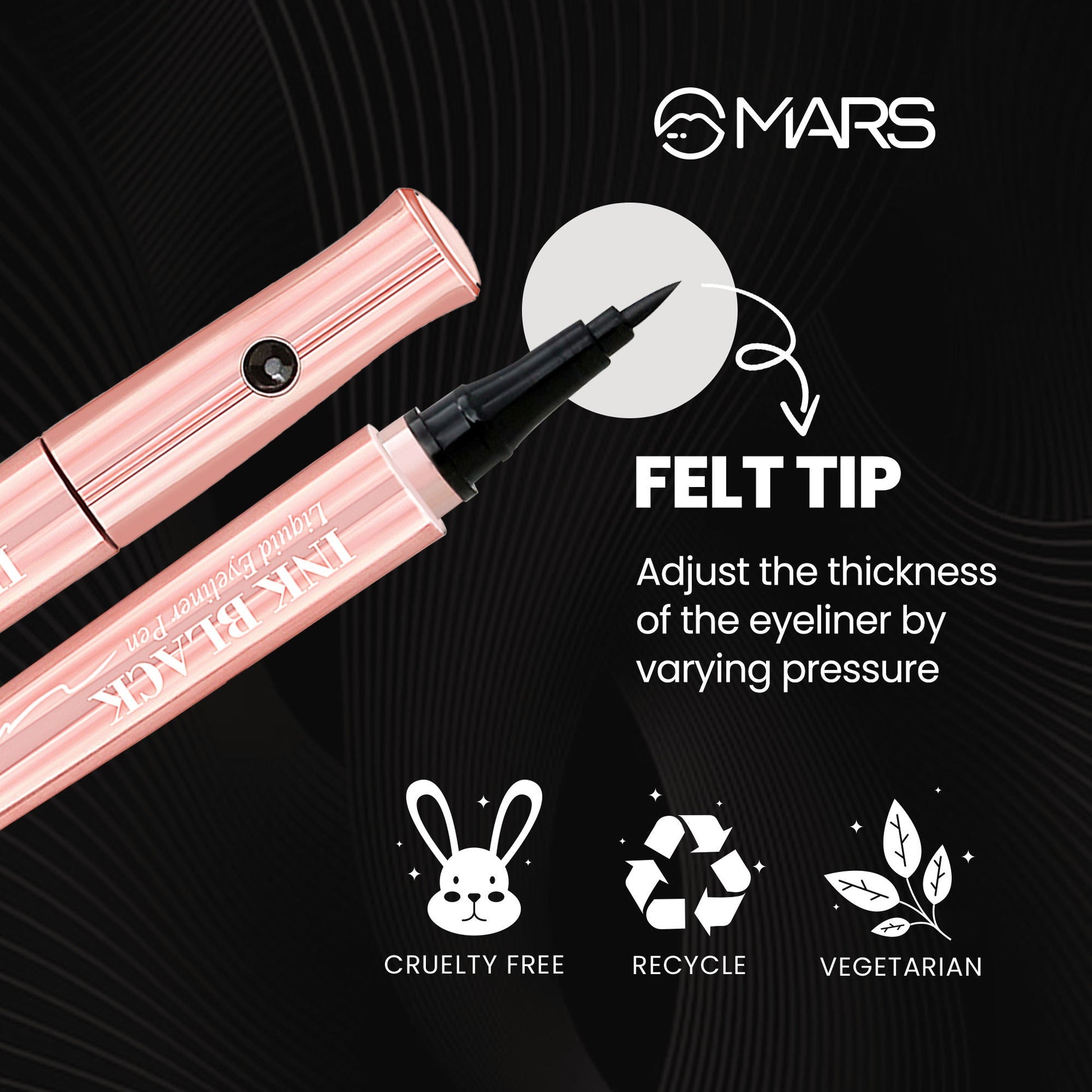 MARS Cosmetics Ink Black Eyeliner - Swadesiicart