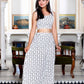 Miravan Women's White Animal Print Round Neck Top With Side Slit Skirt Co-Ord Set - Swadesiicart