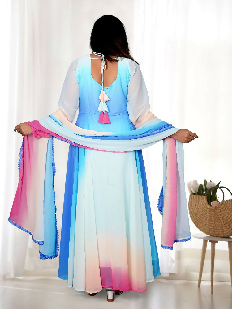 Joban Fashion Sky Kurta Set Georgette Sequence Embroidery Work - Swadesiicart