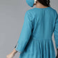 Juniper Women Skyblue Rayon Slub Polka Print Peplum Tunic | Swadesiicart