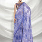 Blue Georgette Floral Printed Saree With Unstitched Blouse Piece - Rajal