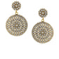 Gold-Polished Alloy Stone Studded Golden Round Earrings - The Pari - The Pari - Dinesh Associates