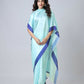 Vastranavya Sky Blue Mandala Print Free Hand Ready to Wear Saree | Swadesiicart