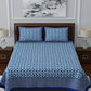 LIVING ROOTS Blue & White Ethnic Motifs 210 TC King Bedsheet With 2 Pillow Covers - Swadesiicart