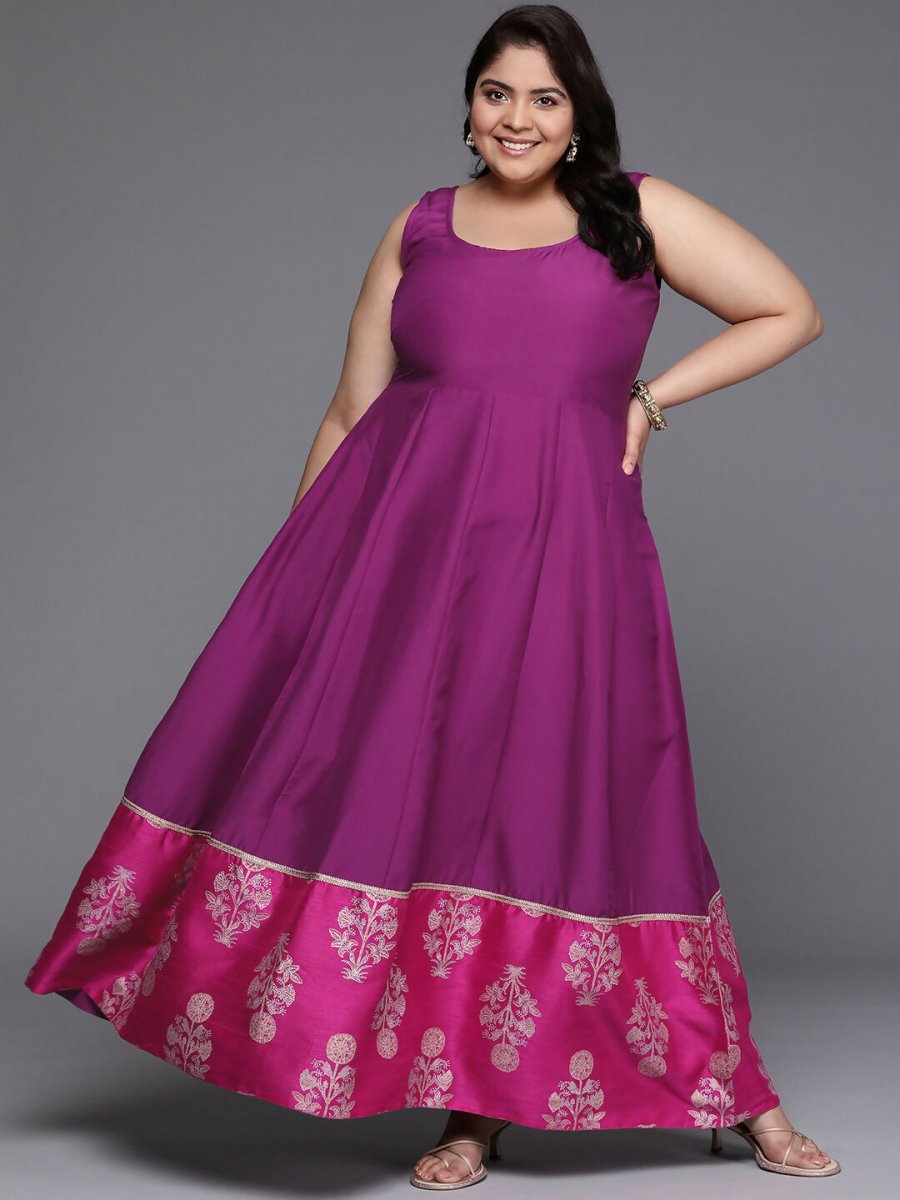 Ahalyaa Women's Traditional wear Ethnic Dress - Purple | Swadesiicart