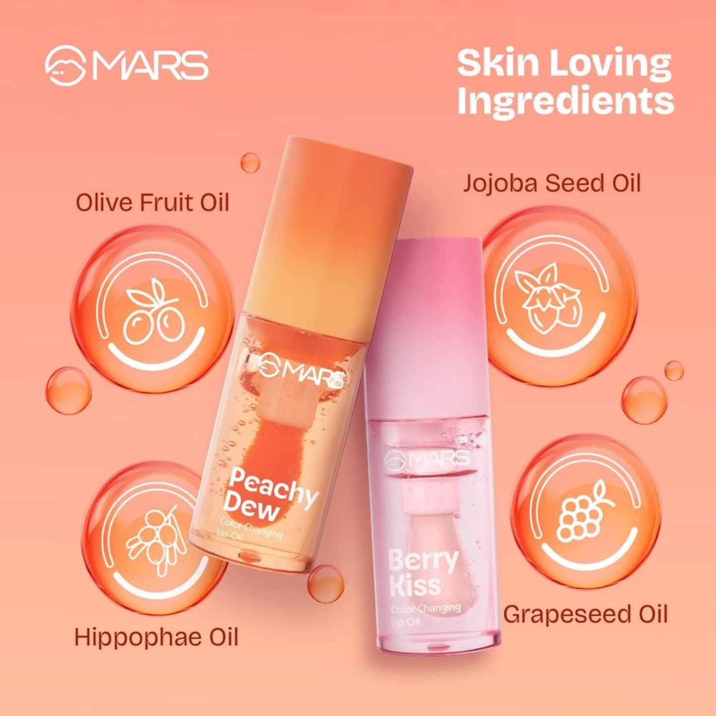 MARS Cosmetics Color Changing Protector Lip Oil - Lo-01-Berry Kiss - Swadesiicart