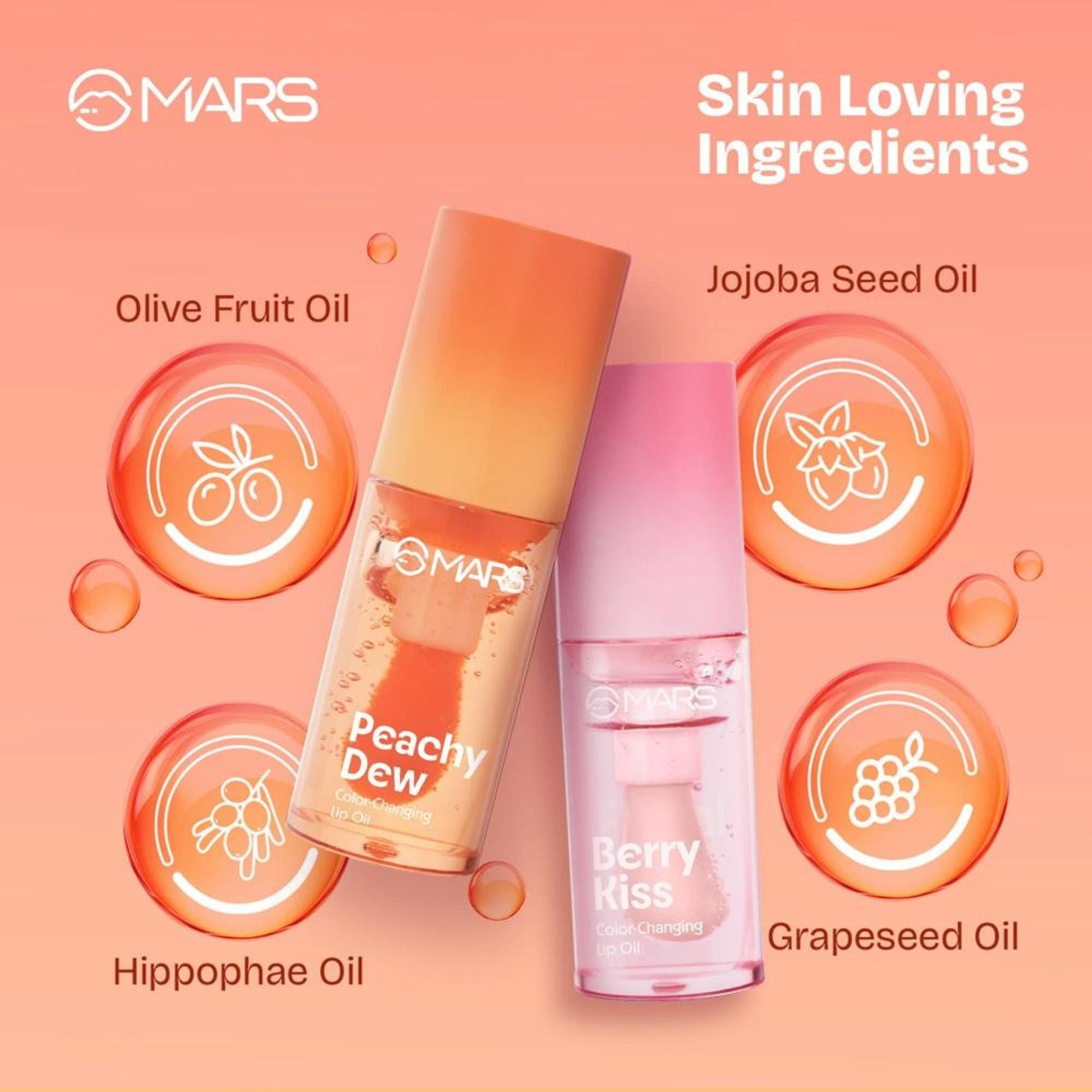 MARS Cosmetics Color Changing Protector Lip Oil - Lo-01-Berry Kiss - Swadesiicart