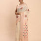 Shree Shyam Fashion Linen Cotton Off White Saree