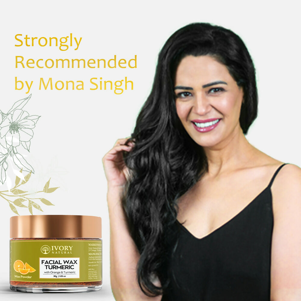 Ivory Natural Facial Wax Powder With Turmeric - Natural Facial Hair Removal Wax For Instant Skin Brightening | Swadesiicart
