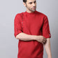 Even Apparels Maroon Pure Cotton Men's Kurta With Side Placket | Swadesiicart