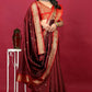 Jyoti Fashion Women's Maroon Paithani Silk Zari Woven Saree with Blouse | Swadesiicart